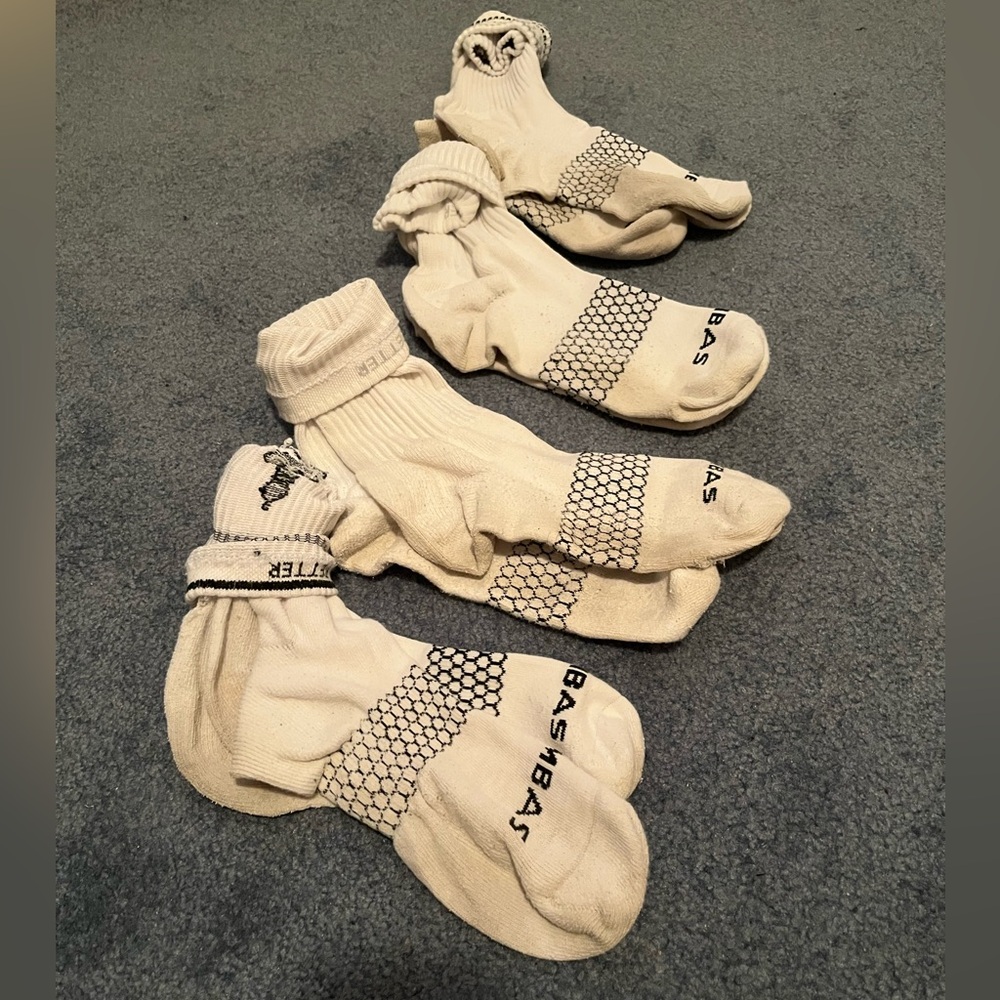 4 Pack of White Bombas Cotton Socks